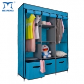 MEIFENG Free Standing Portable Canvas Wardrobe With Three Drawers China