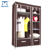 MEIFENG Clothes Hanging Rail Double Canvas Wardrobe