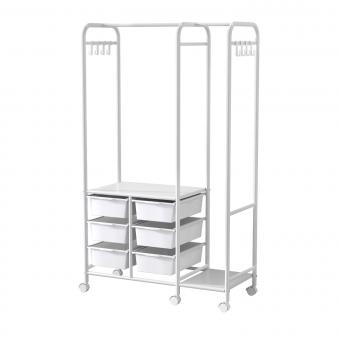 New Durable Garment Rack With 6 Plastic Boxes